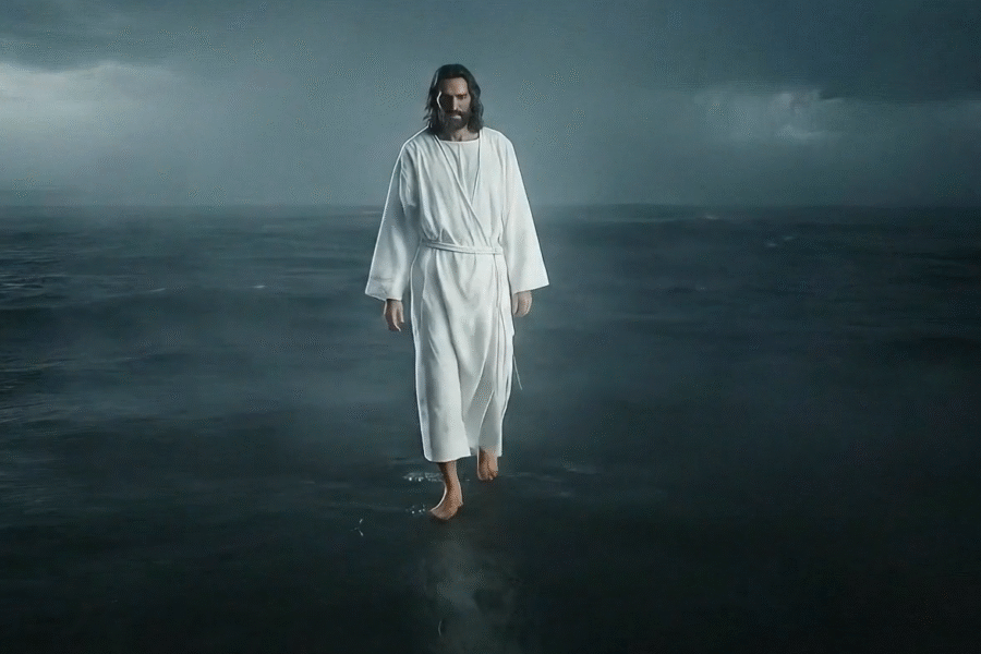 Jesus waliks on water